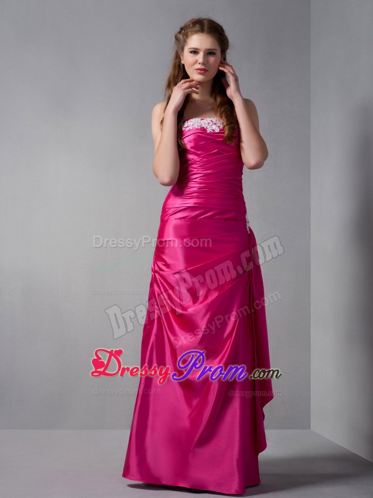 Fitted Zipper up Prom Homecoming Dress Strapless Appliques and Ruches