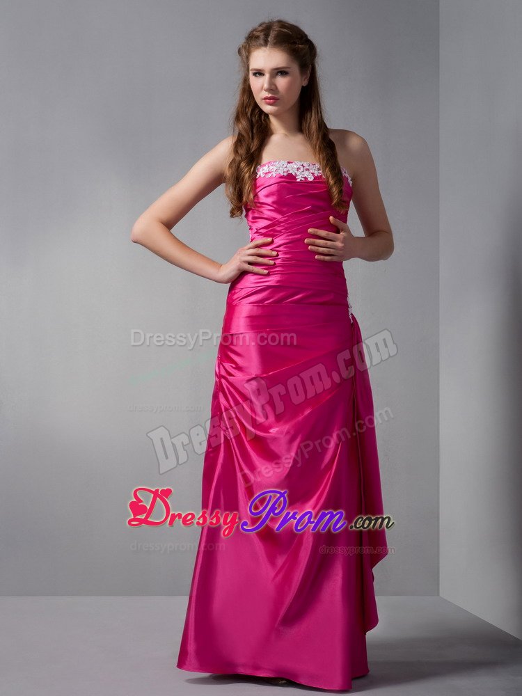 Fitted Zipper up Prom Homecoming Dress Strapless Appliques and Ruches