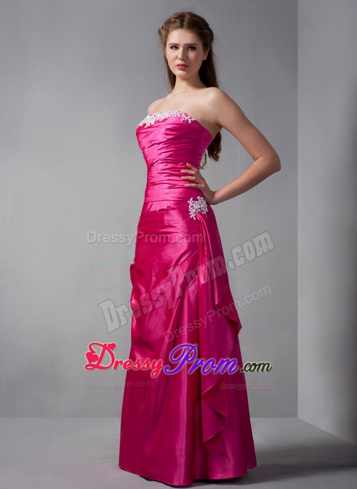 Fitted Zipper up Prom Homecoming Dress Strapless Appliques and Ruches