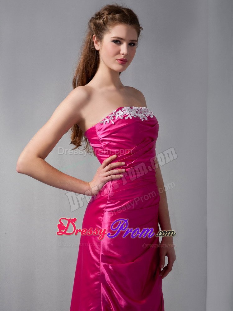 Fitted Zipper up Prom Homecoming Dress Strapless Appliques and Ruches