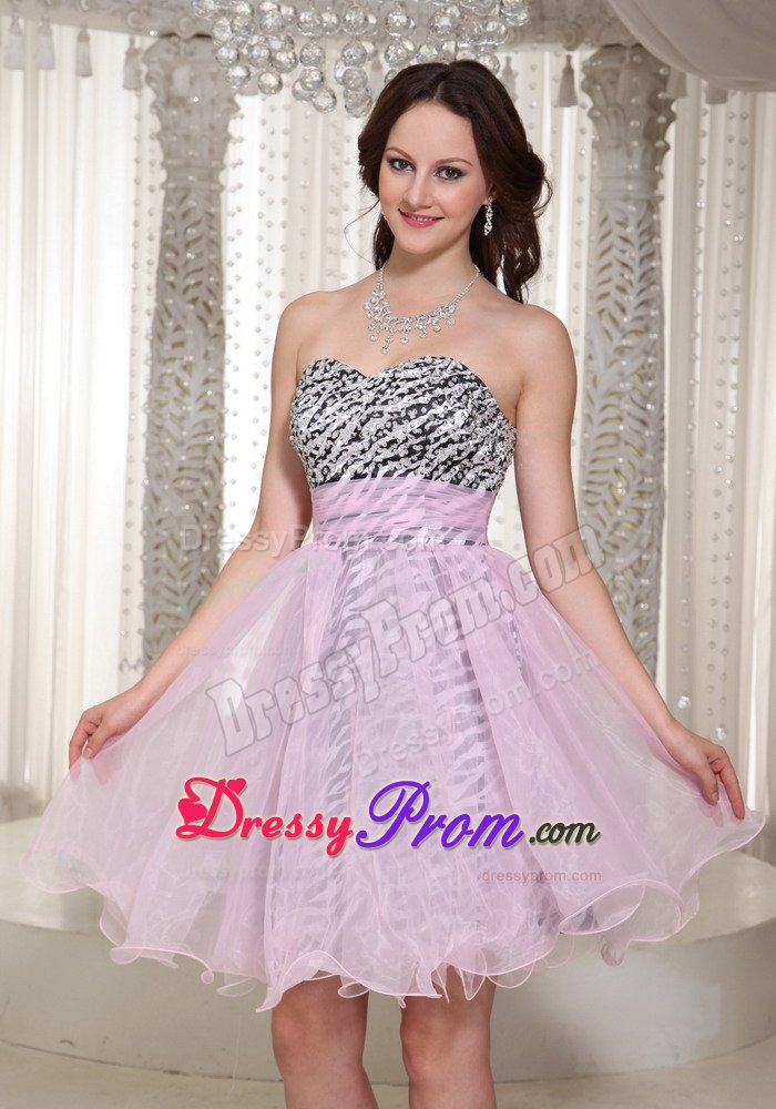 Special Zebra Print Prom Holiday Dress with Beading Sweetheart Organza