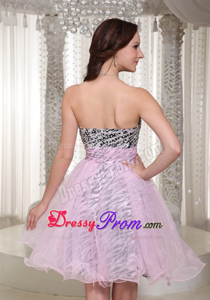 Special Zebra Print Prom Holiday Dress with Beading Sweetheart Organza
