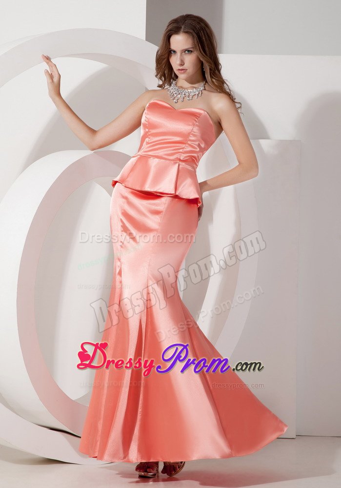 Simple Taffeta Sweetheart Prom Dresses for Ladies Mermaid Ankle-length