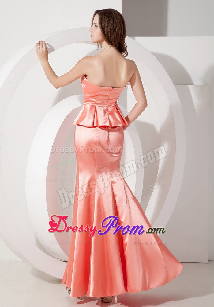 Simple Taffeta Sweetheart Prom Dresses for Ladies Mermaid Ankle-length