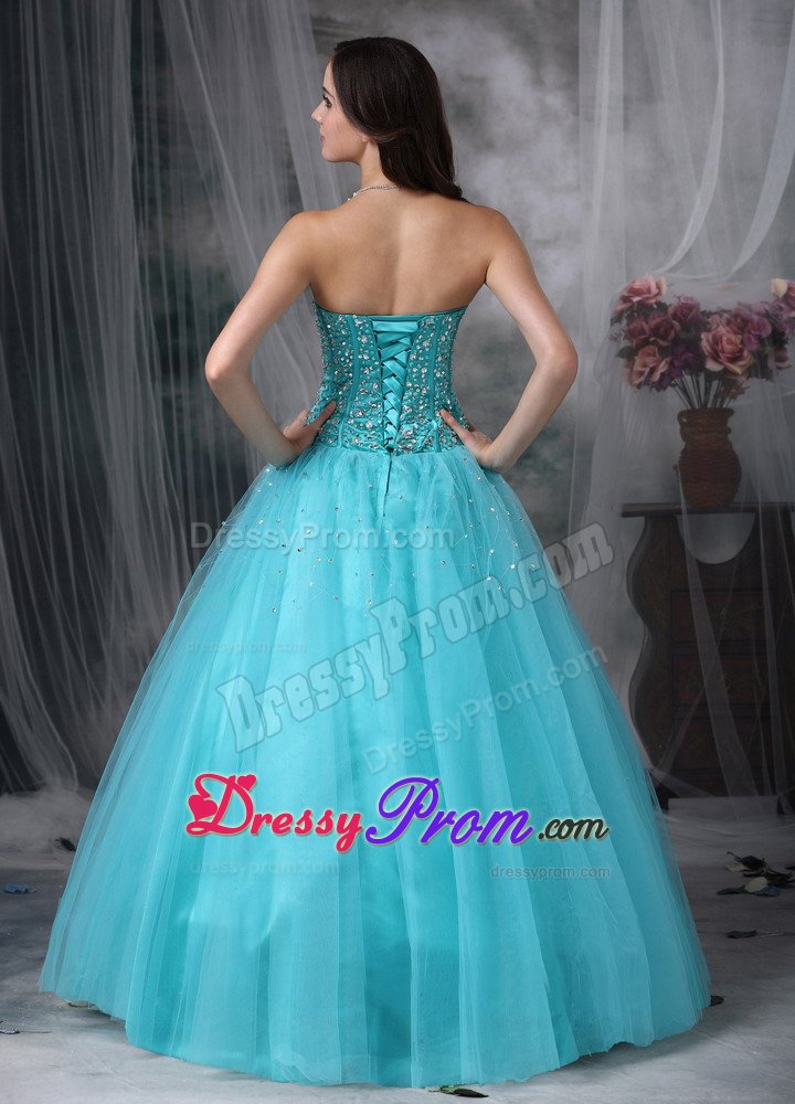 fashionable Beading Sweetheart Dresses for Prom Tulle with Lace up Back