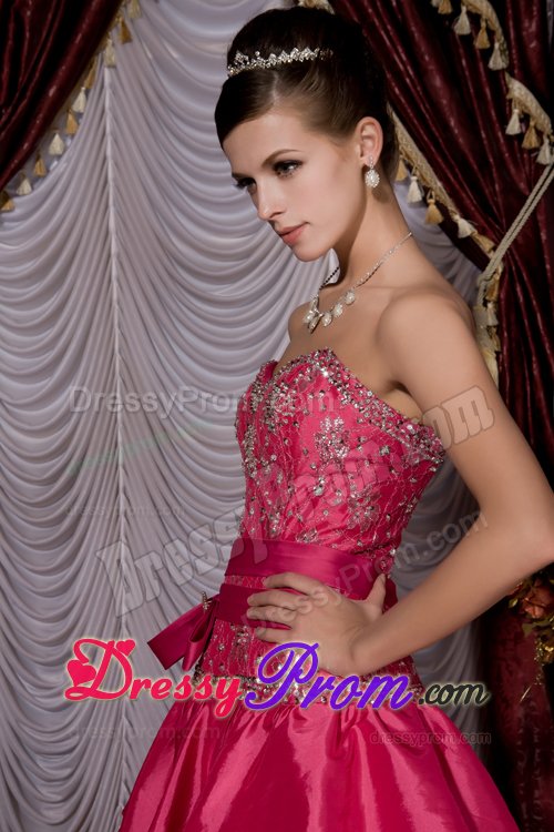 Beading and Ruffled Layers Accent Prom formal Dress in Hot Pink