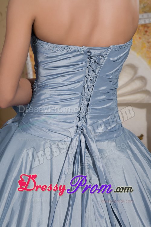 Beautiful Blue and Yellow Ball Gown Flowery Prom formal Dresses