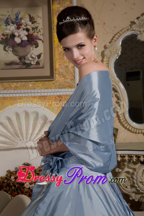 Beautiful Blue and Yellow Ball Gown Flowery Prom formal Dresses