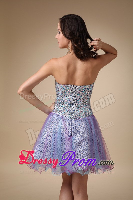 Beaded Bodice Organza Mini Prom Holiday Dress in Multiple Colors