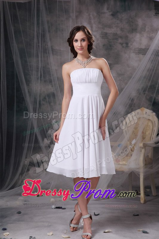Santa Rosa CA Ruches Accent White Chiffon Quinceanera Dama Dress