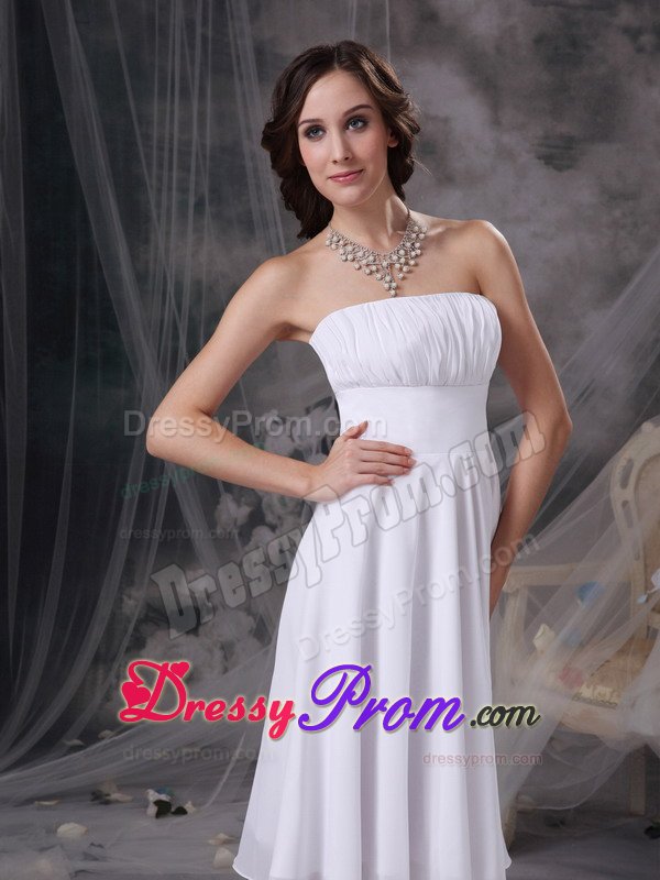 Santa Rosa CA Ruches Accent White Chiffon Quinceanera Dama Dress