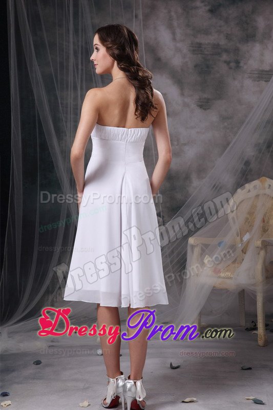 Santa Rosa CA Ruches Accent White Chiffon Quinceanera Dama Dress
