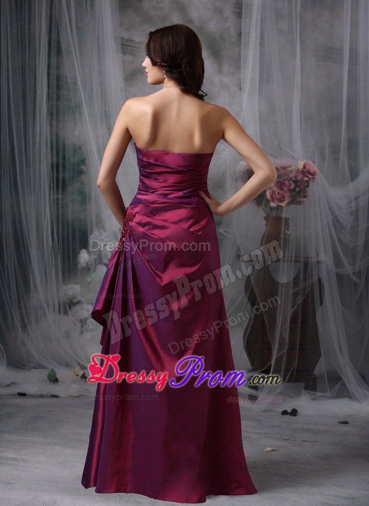 Appliqued and Ruched Purple Taffeta Quinceanera Dama Dress 2014