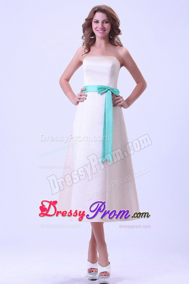 Santa Barbara CA Sash Accent Champagne Quinceanera Dama Dresses