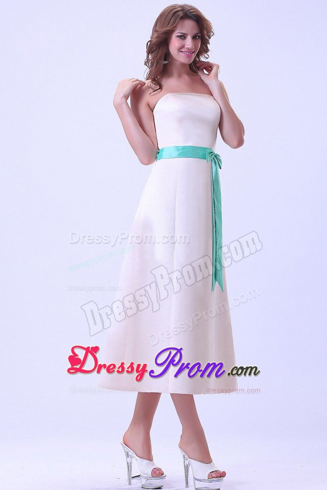 Santa Barbara CA Sash Accent Champagne Quinceanera Dama Dresses