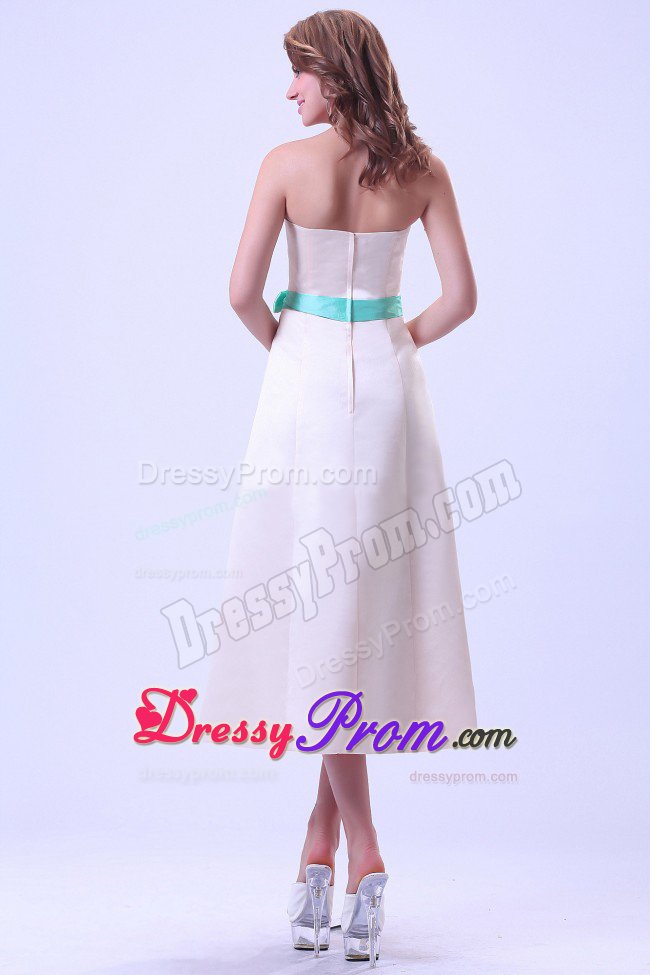 Santa Barbara CA Sash Accent Champagne Quinceanera Dama Dresses