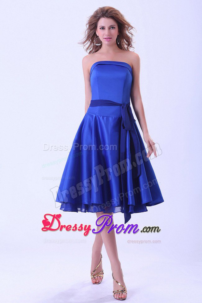 Santa Ana Heights CA Sash Quinceanera Dama Dress in Royal Blue