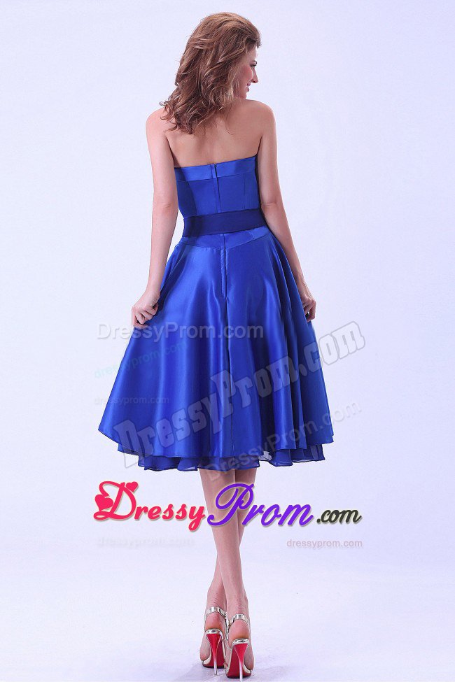 Santa Ana Heights CA Sash Quinceanera Dama Dress in Royal Blue