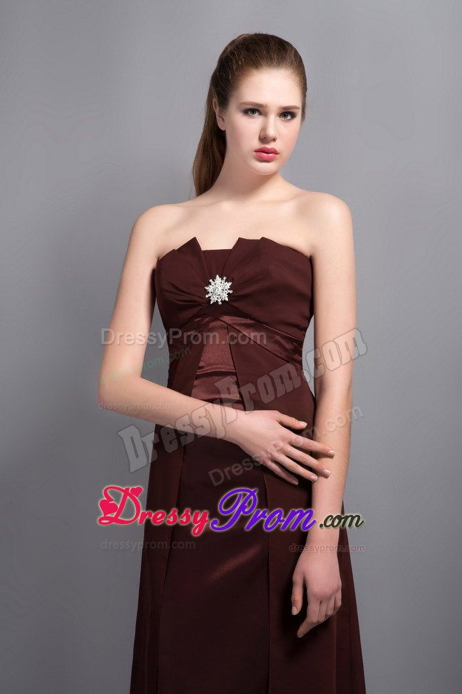 Elegant Brown Strapless Dama Dress with Beading for TX United States