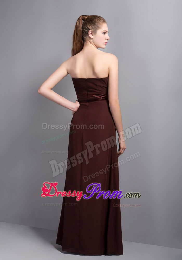Elegant Brown Strapless Dama Dress with Beading for TX United States
