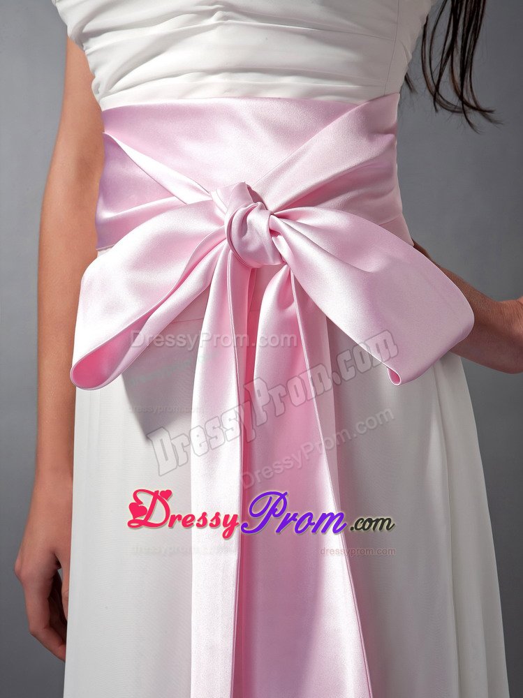 Floor-length White Dress For Quinceanera Strapless with Bowknot