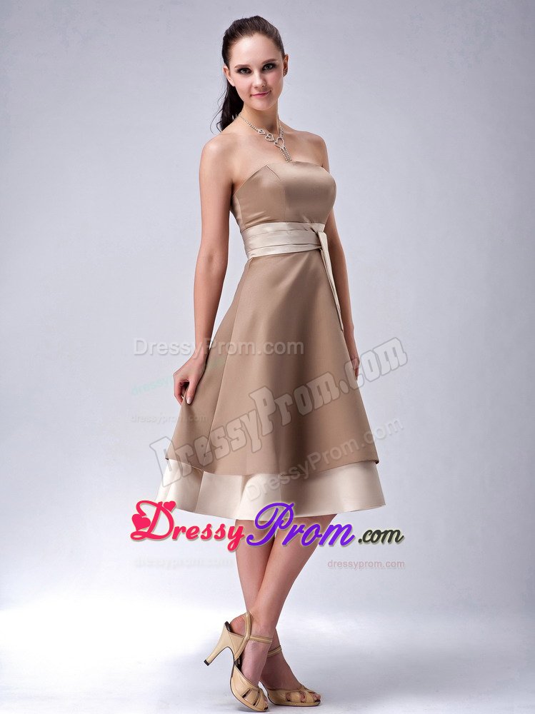 Multi-tiered Satin Quinces Dresses Strapless with Sash Lace up Back
