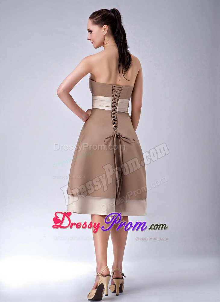 Multi-tiered Satin Quinces Dresses Strapless with Sash Lace up Back