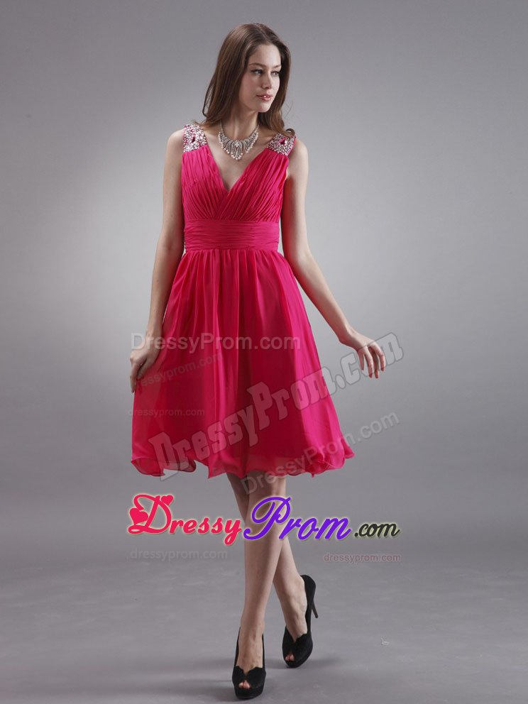Chiffon Ruching Quinceanera Gown Beading Straps in Coral Red