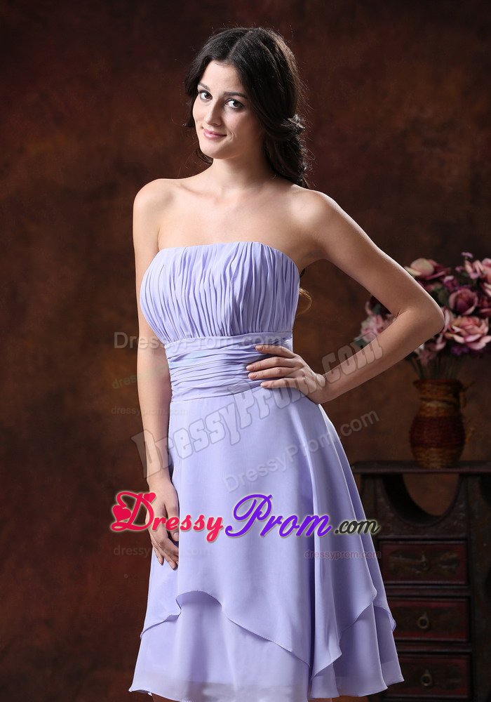 2013 Lilac Ruched Strapless Quinceanera Dama Dresses in Cayenne