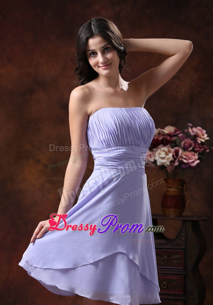 2013 Lilac Ruched Strapless Quinceanera Dama Dresses in Cayenne