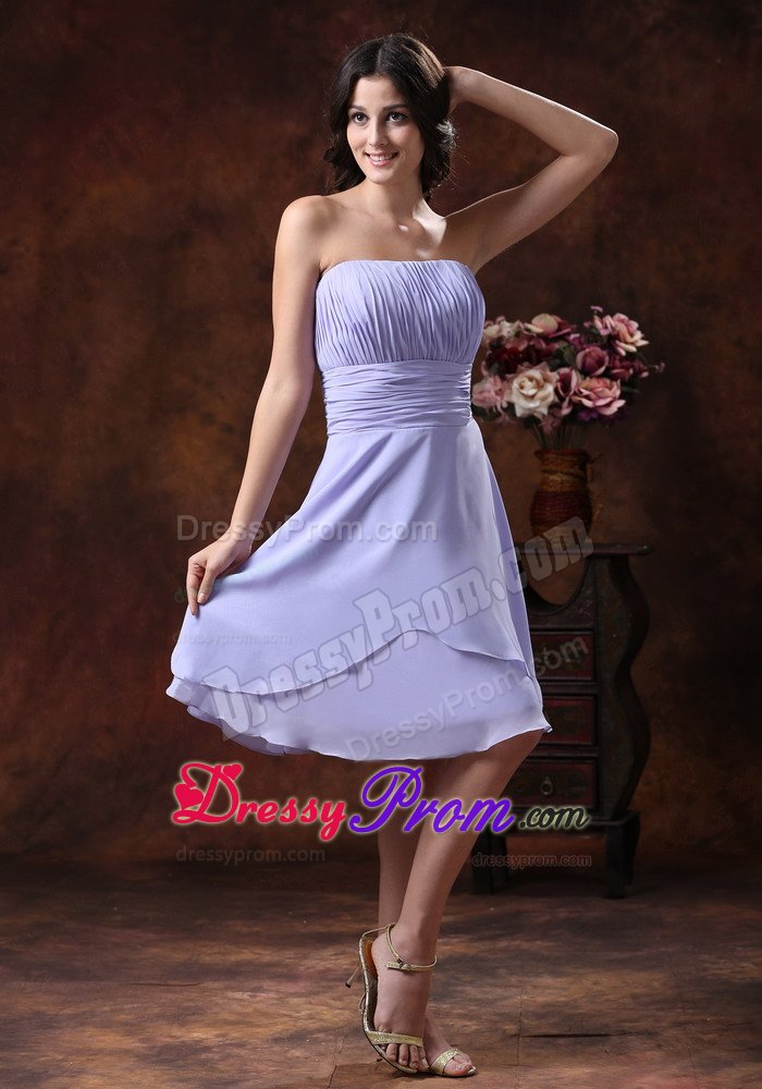2013 Lilac Ruched Strapless Quinceanera Dama Dresses in Cayenne