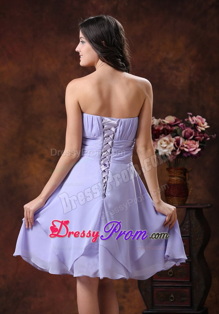 2013 Lilac Ruched Strapless Quinceanera Dama Dresses in Cayenne