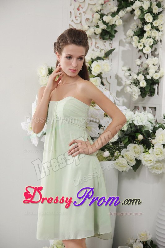 Chiffon Apple Green Strapless Empire Prom Dress in Strasbourg