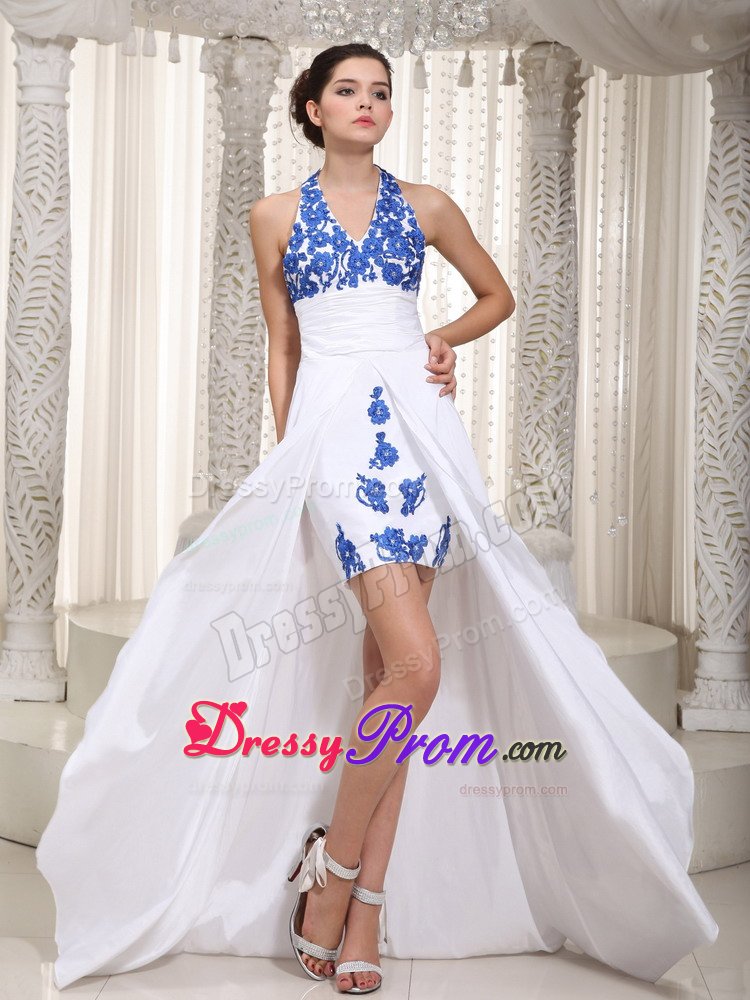Halter Top Two-Toned Appliqued Prom Dress in Leicestershire