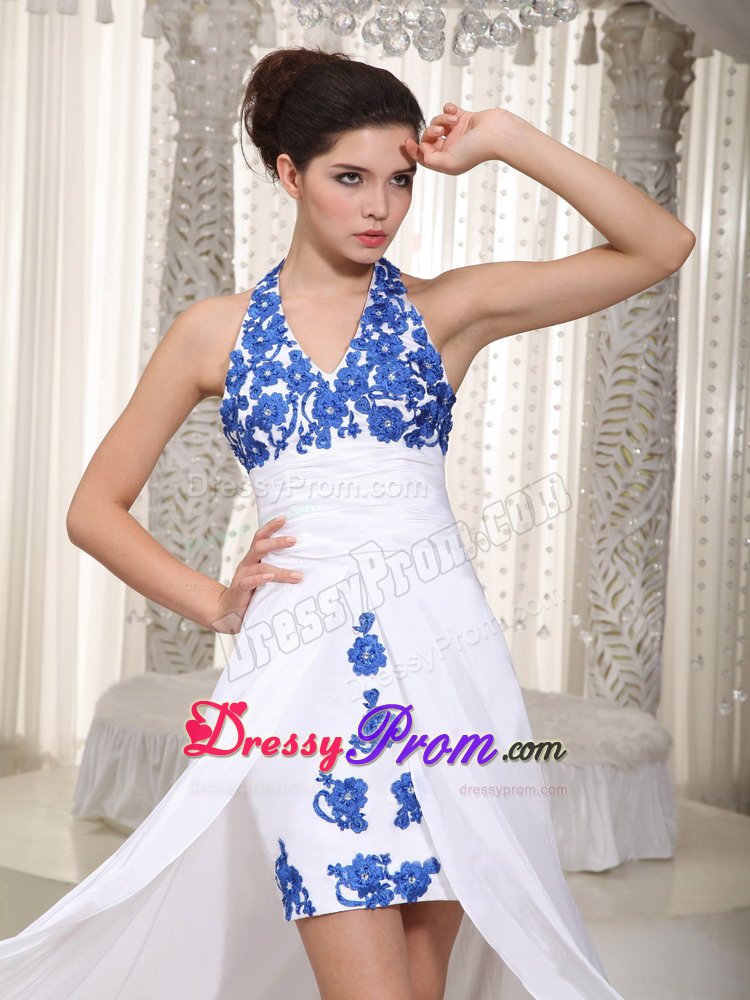 Halter Top Two-Toned Appliqued Prom Dress in Leicestershire
