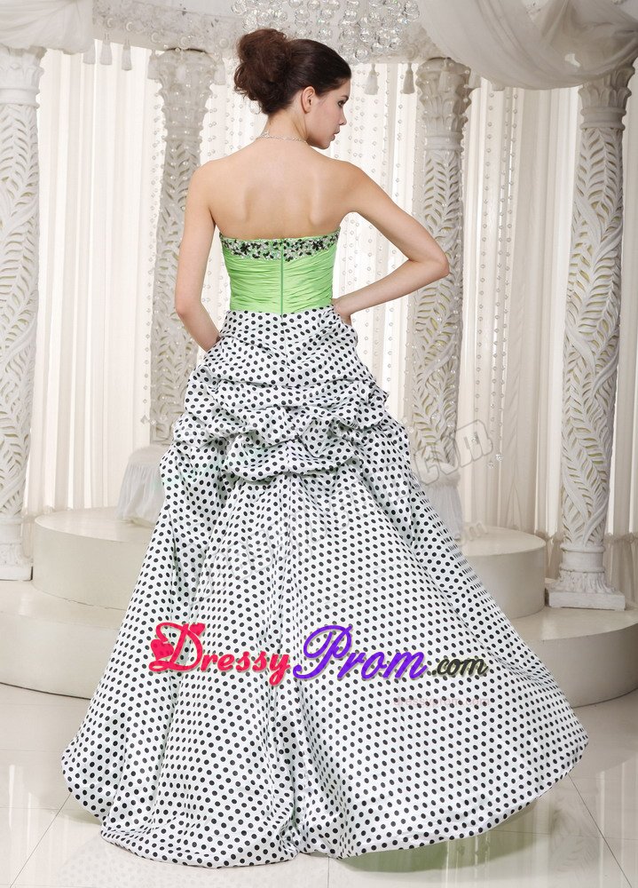 Polka Dot High-low Multi-Color Pick Ups Senior Prom Dresses