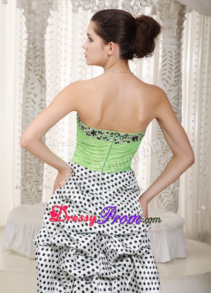 Polka Dot High-low Multi-Color Pick Ups Senior Prom Dresses