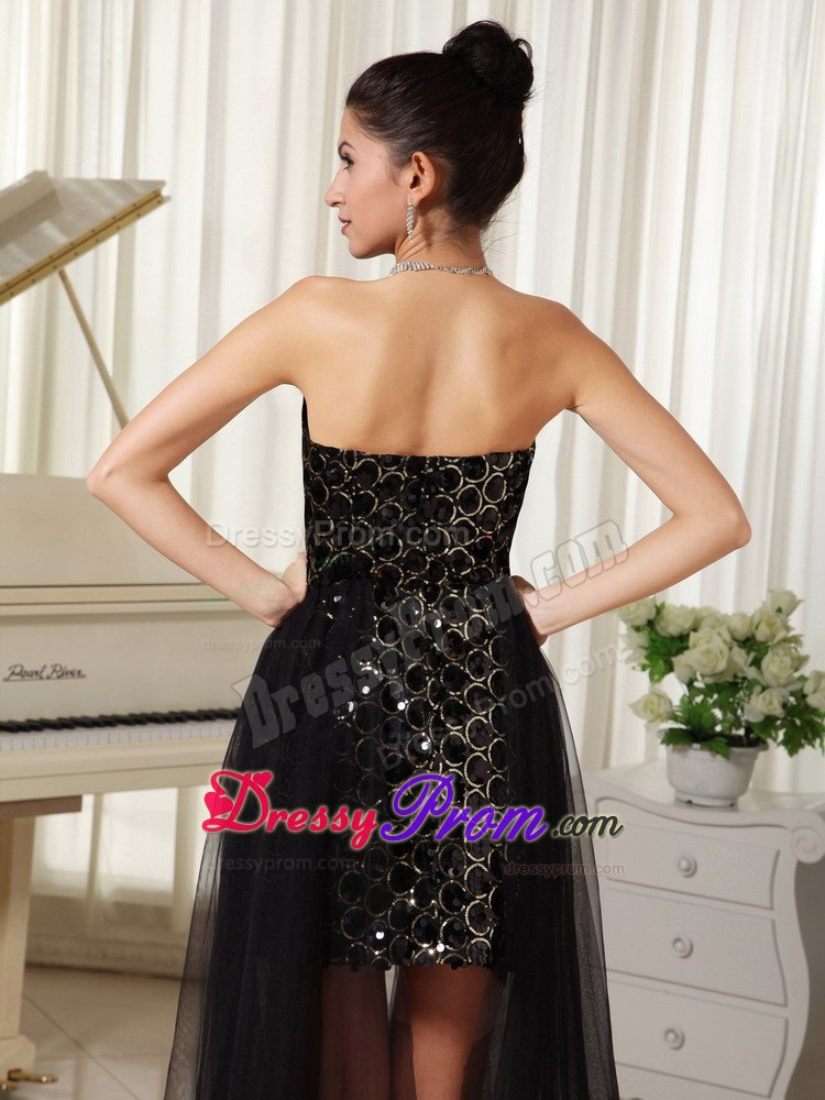 Unique High-low Rhinestones Black Prom Dress in Isle Of Wight