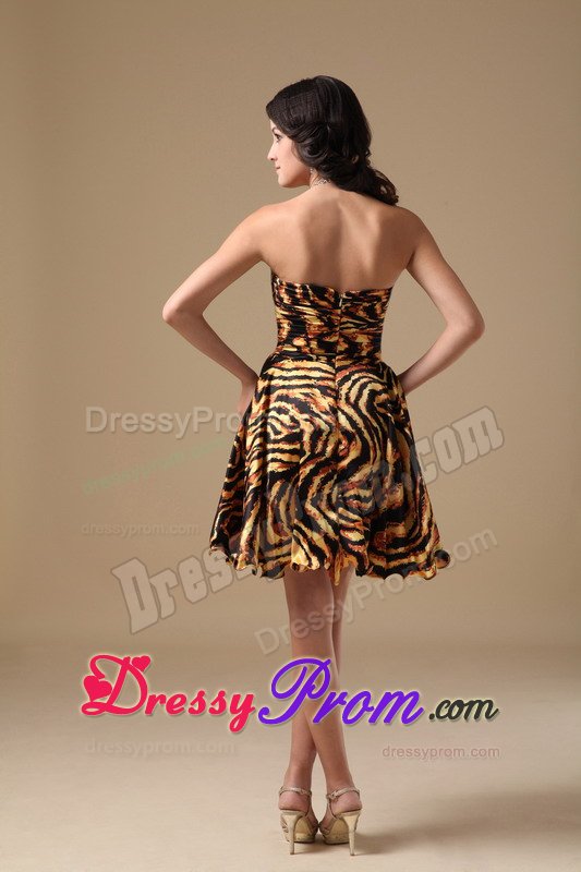 Popular Multi-Color Sweetheart Zebra Print Short Dress for Prom