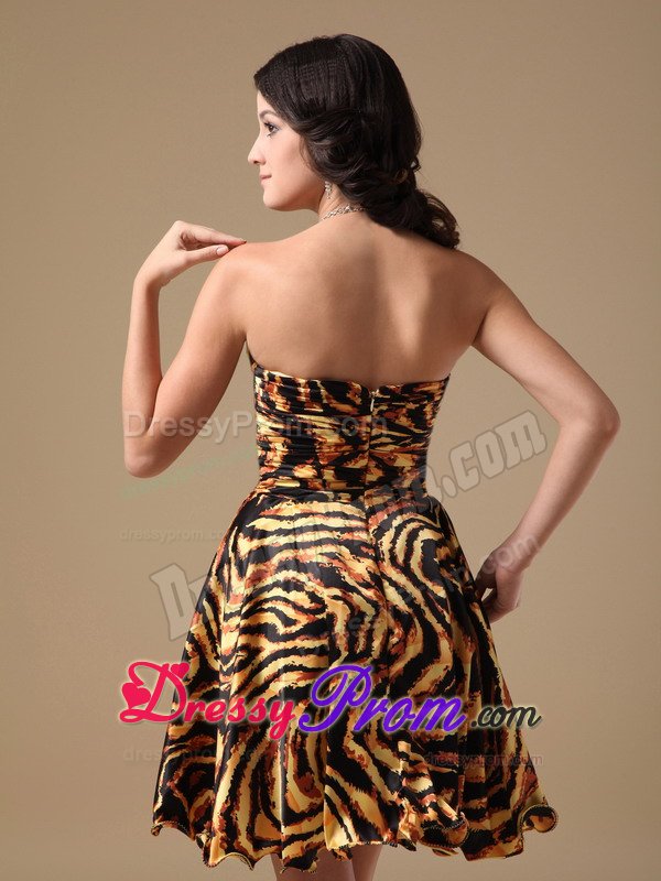 Popular Multi-Color Sweetheart Zebra Print Short Dress for Prom