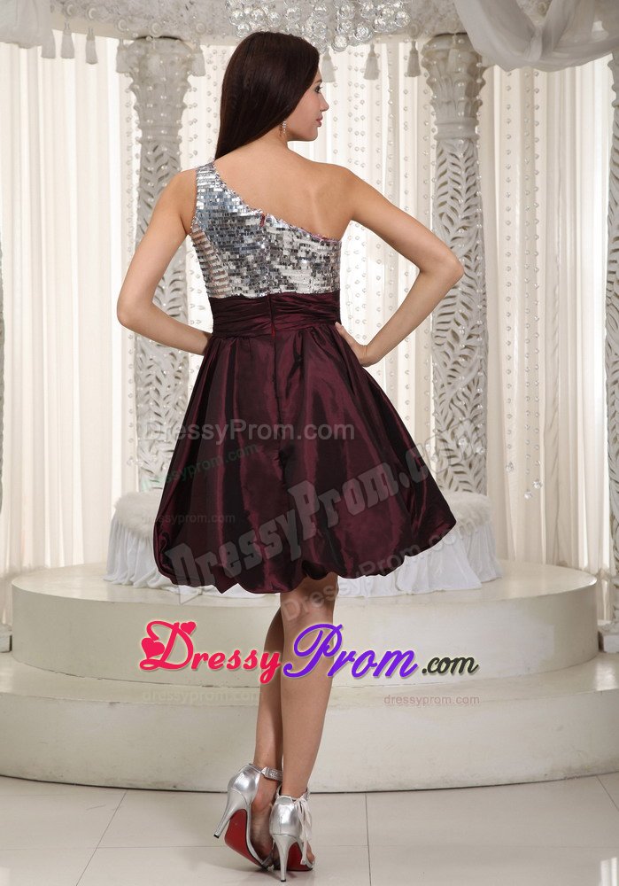 Mature Dark Purple and Silver Sequins Senior Prom Dresses