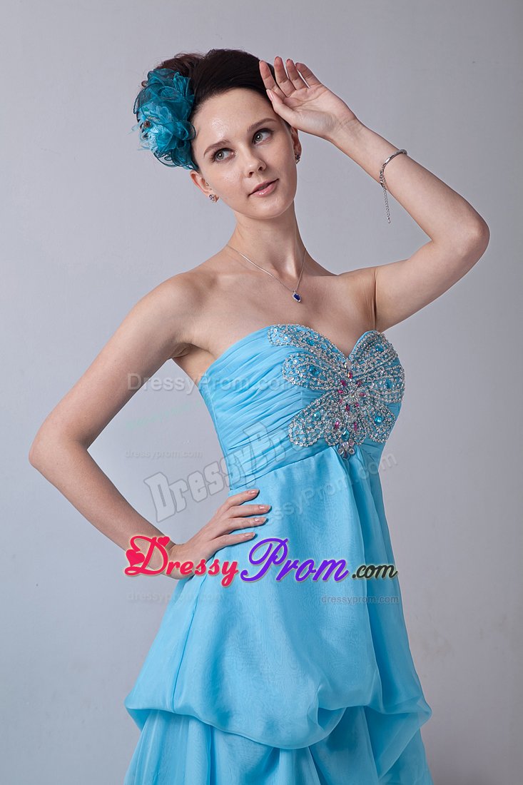 Chiffon Sweetheart Beading Layers High-low Prom Pageant Dress