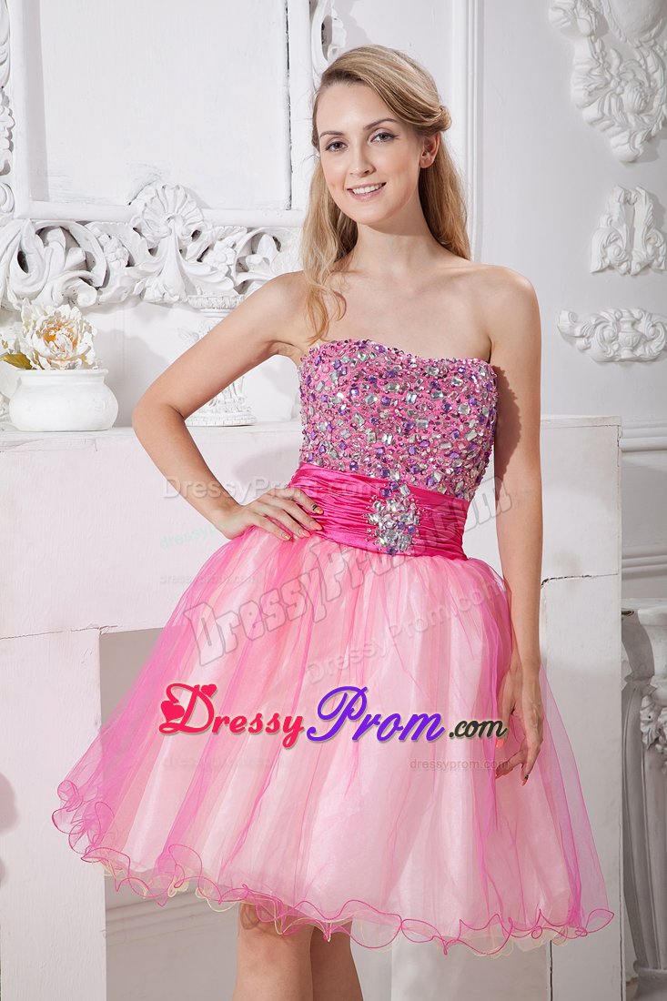 Beading Strapless Zipper Up Knee-length Prom Party Dress in Alabama