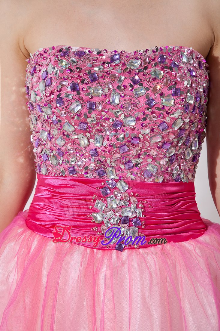 Beading Strapless Zipper Up Knee-length Prom Party Dress in Alabama
