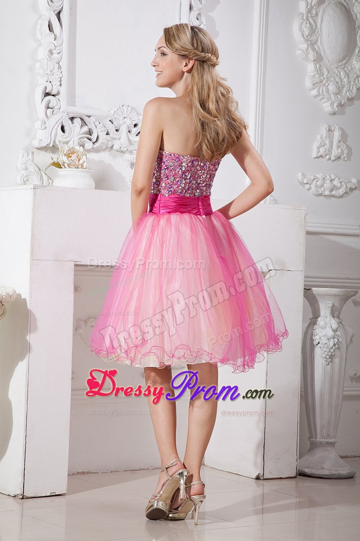 Beading Strapless Zipper Up Knee-length Prom Party Dress in Alabama