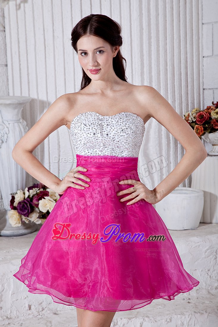 Sweetheart Beading Organza Mini Length Prom Homecoming Dress
