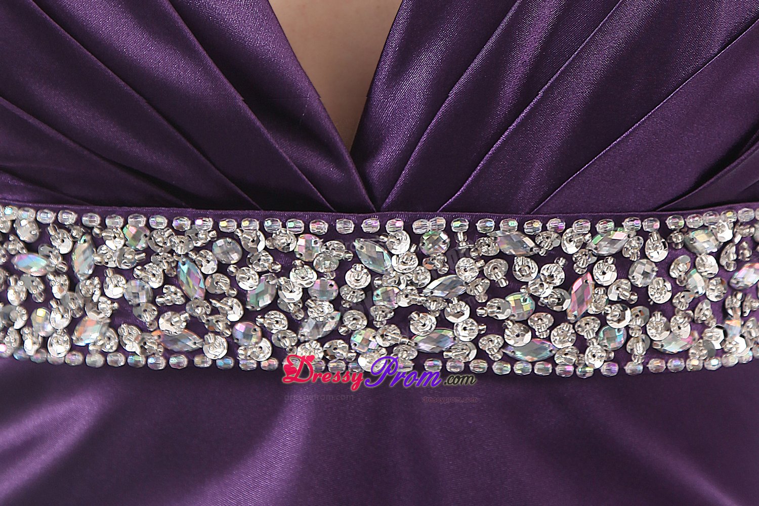 Dramatic Straps Slitted Purple Prom Dress with Crisscross Back