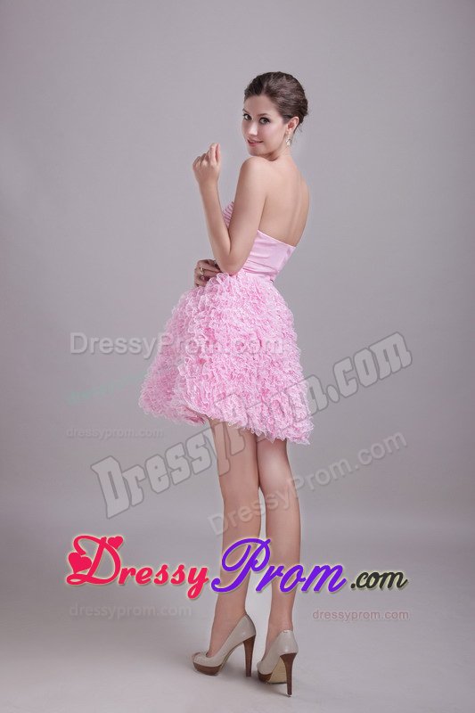 Ontario CA Baby Pink Prom Evening Dress with Beading and Ruffles