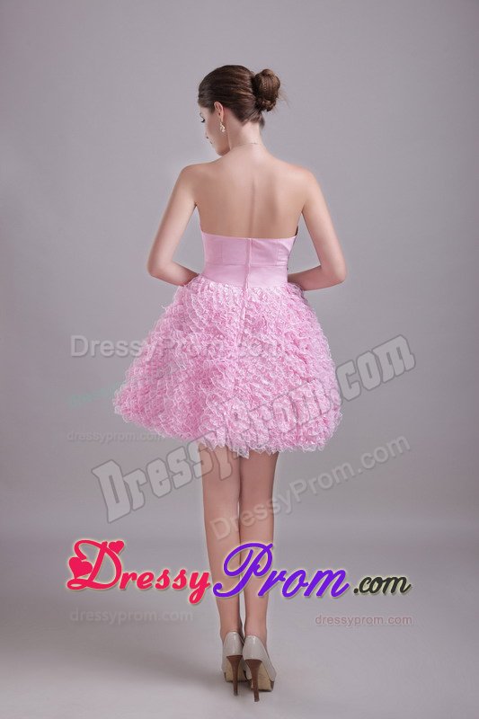 Ontario CA Baby Pink Prom Evening Dress with Beading and Ruffles