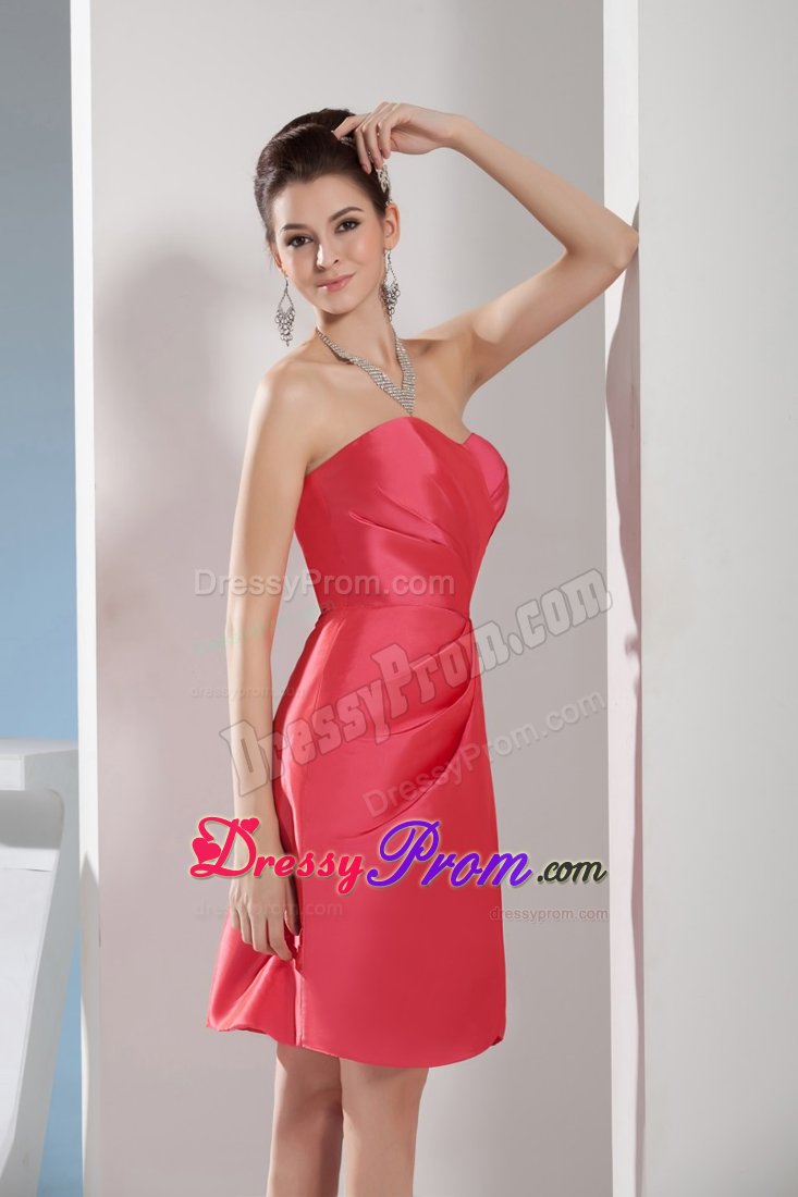 Northridge CA Sweetheart Ruched Senior Prom in Watermelon Red